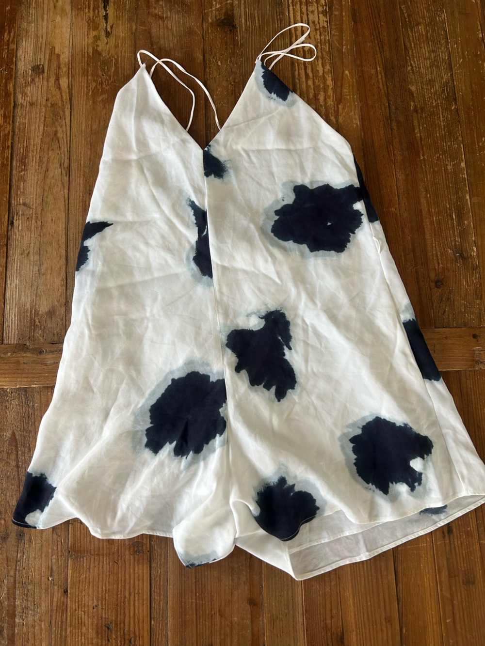 Wilfred White Romper with Black Ink Floral Spots